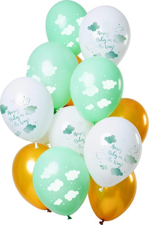 Image du produit Folat Ballons 'Hourra, bébé en route' vert- (12 x)