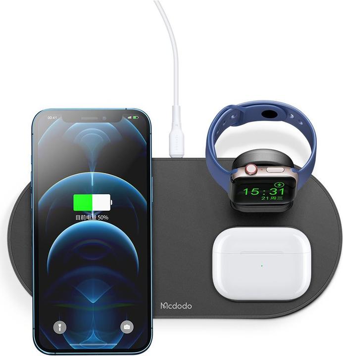 Actual product image Mcdodo 3 in 1 Wireless Charger 15W - Black (15 W)