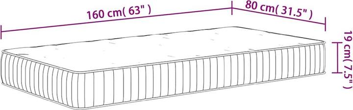 Produktbild VidaXL Kindermatratze Taschenfederkern Mittel 80 x 160 cm (80 x 160 cm, Federkern)