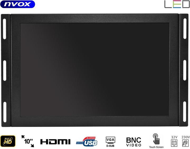 Actual product image Nvox Monitor dot iow ips open frame led 10cali full hd vga hdmi usb av 12v 230v