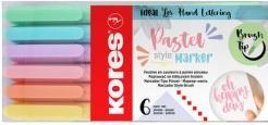 Produktbild Kores Fasermaler Brush Tip Marker Pastel Style (Farbig sortiert, 6 x)
