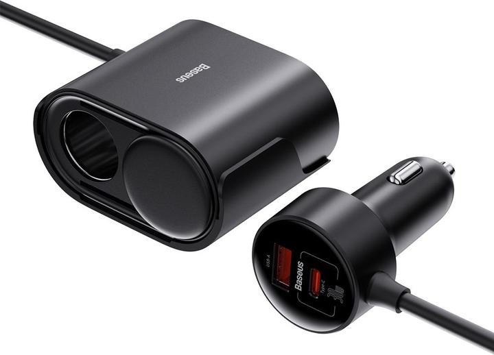 Produktbild Baseus High Efficiency Pro 1-für-2 Auto-Zigarettenanzünder 30 W (Schwarz)