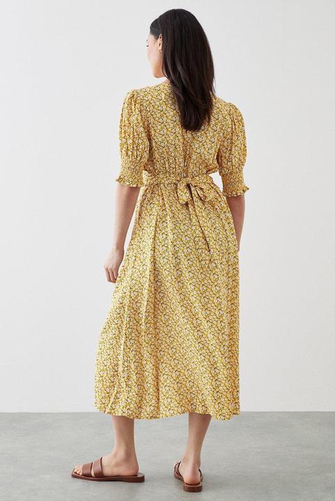 Produktbild Dorothy Perkins Ditsy Print Geraffte Manschette Petite Midi Kleid (38 D)