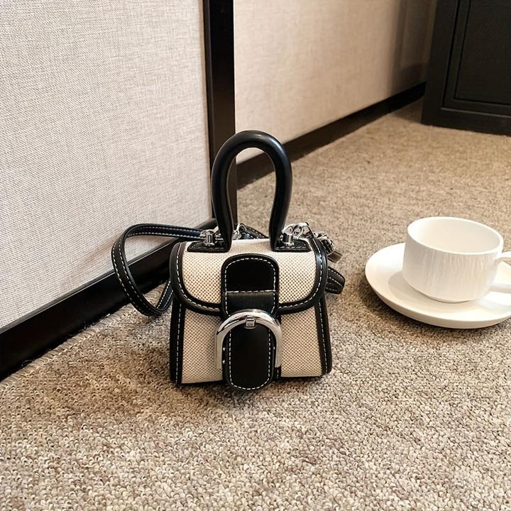 Immagine prodotto Only-Bags.Store Mini borsetta di tendenza con colori a contrasto, borsa crossbody carina e alla moda, cinghie