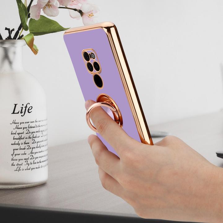 Actual product image Cadorabo Case for Huawei MATE 20 in TPU with camera protection and ring LM089 Style (Mate 20)