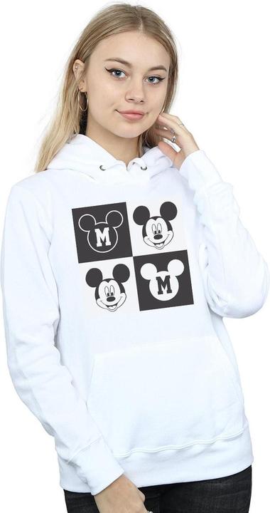 Actual product image Disney Womens/Ladies Mickey Mouse Smiling Squares Hoodie (S)