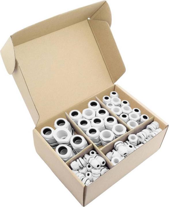 Quadrios 2102CA114 Assortimento di pressacavi PA66 Bianco 60 pz.