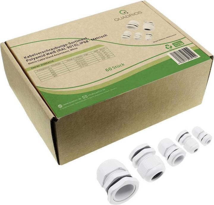 Produktbild Quadrios 2102CA114 Kabelverschraubung Sortiment PA66 Weiss 60 St.