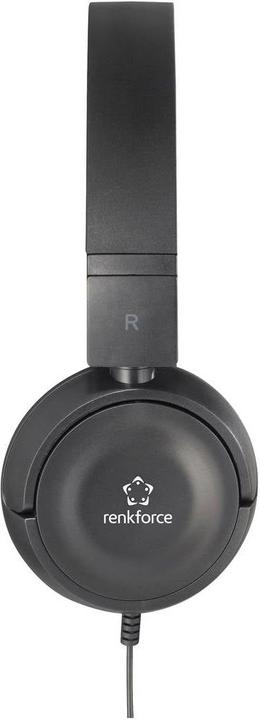 Actual product image Renkforce RF-HS-130 On Ear Headphones Wired Stereo Black Headband (Cable)