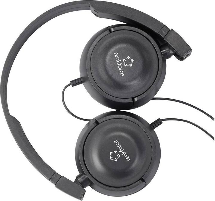 Actual product image Renkforce RF-HS-130 On Ear Headphones Wired Stereo Black Headband (Cable)