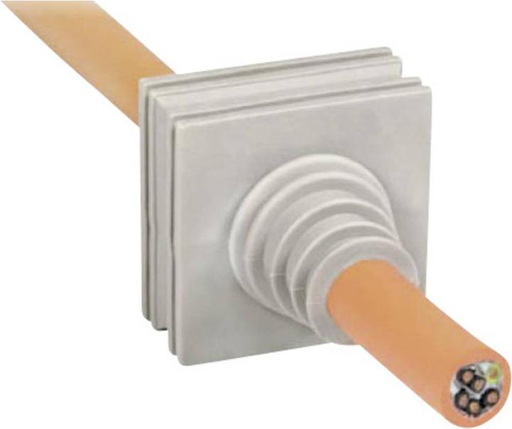 Actual product image Tru Components KT-DPF-A Cable bushing clamp-O max. 12 mm elastomer grey 1 pc. (Cable hole, 2.10 cm)