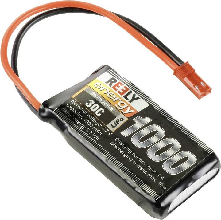Image du produit Reely Pack d'accus de modélisme (LiPo) 3.7 V 1000 mAh Nombre d'éléments : 1 30 C Prise BEC (3.70 V, 1000 mAh)
