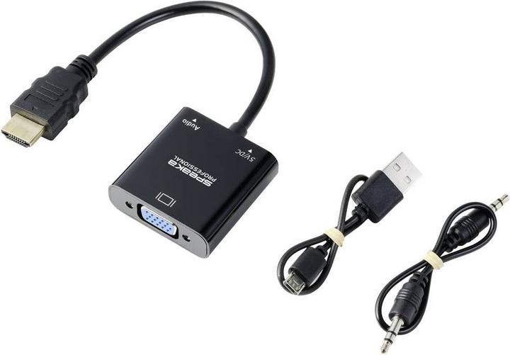 Produktbild SpeaKa Professional SP-10352148 HDMI Adapter(1x (VGA, HDMI, 15 cm)