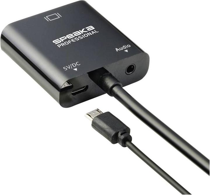 Produktbild SpeaKa Professional SP-10352148 HDMI Adapter(1x (VGA, HDMI, 15 cm)