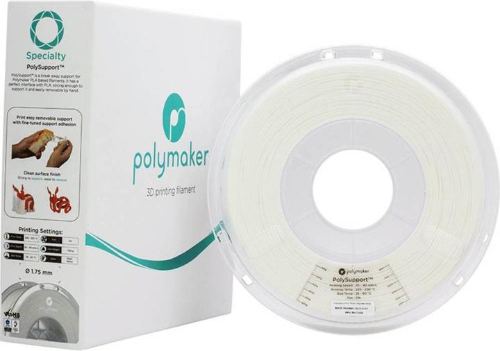 Produktbild Polymaker PD04002 Polysupport Breakaway Filament Supportmaterial 2.85 mm 750 g (2.85 mm, 750 g, Weiss)