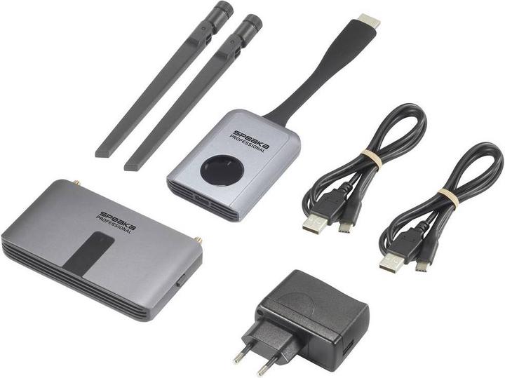 Image du produit SpeaKa Professional SP-WTR-400 Kit de transmission radio HDMI 30 m 2.4 GHz, 5 GHz 19 (30 m, Canal de retour audio (ARC))