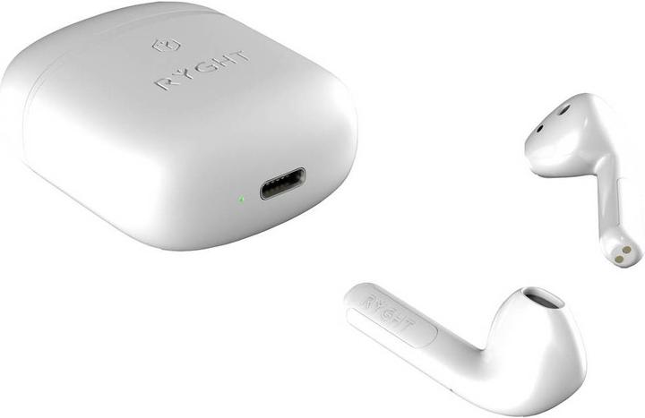 Actual product image Ryght WAYS2 In Ear Headset Bluetooth® Stereo White Battery Charge Indicator, Headset, Charging Case (25 h, Wireless)