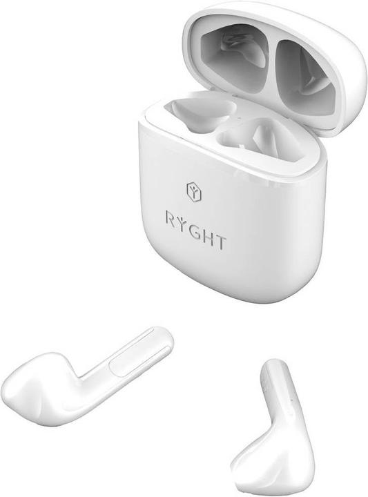 Actual product image Ryght WAYS2 In Ear Headset Bluetooth® Stereo White Battery Charge Indicator, Headset, Charging Case (25 h, Wireless)