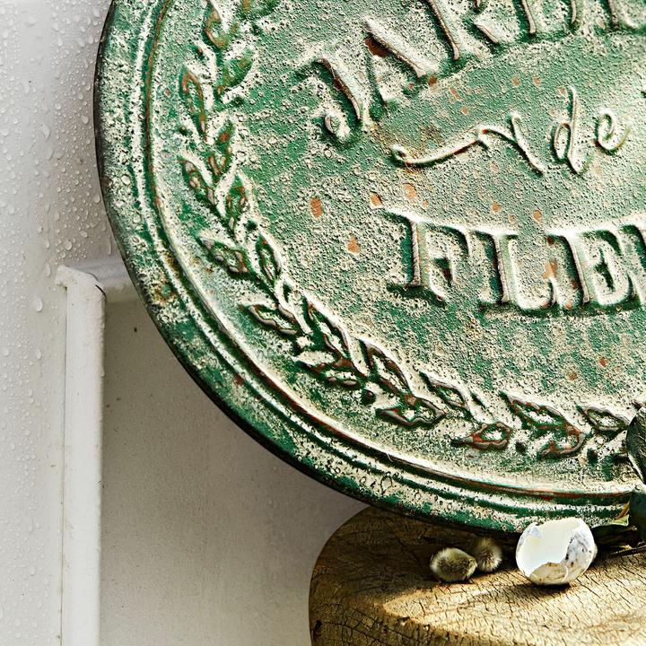 Actual product image Loberon Deco Sign Jardin de Fleurs antique green