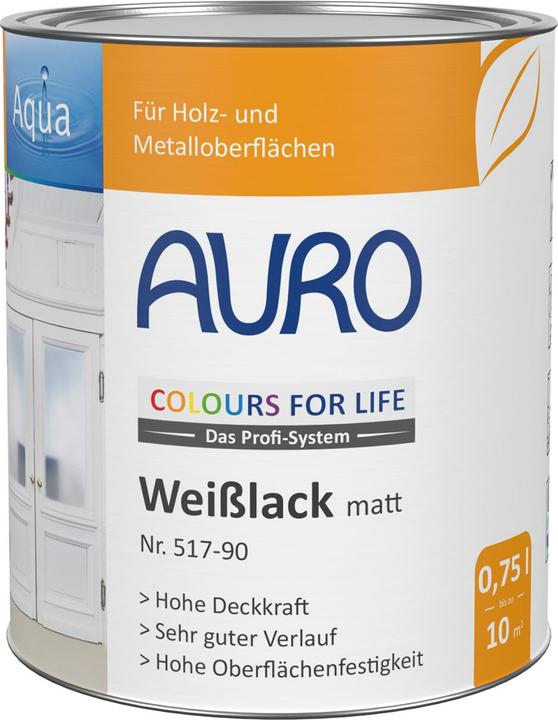 Image du produit AURO Laque mate 517-90 (Blanc, 0.38 l)