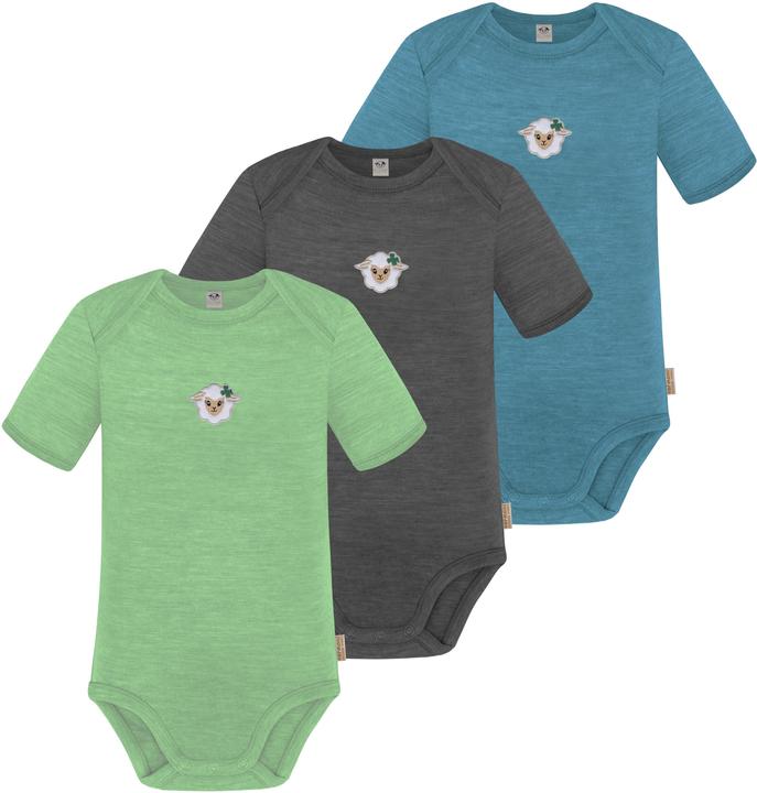Normani 3er Set Baby Merino Body Kurzarm „Tauranga" - 9295