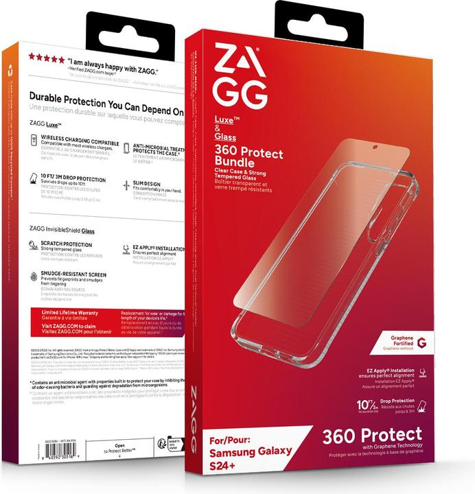 Actual product image Zagg 360ø Bundle Luxe Case & Invisibleshield Glass for Galaxy S24+ transparent (Samsung Galaxy S24+)