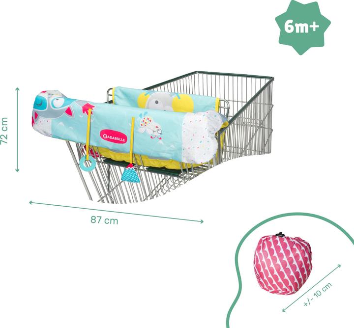 Image du produit Badabulle Housse de siège pour chariot de supermarché - Animaux de montagne (Siège de table)
