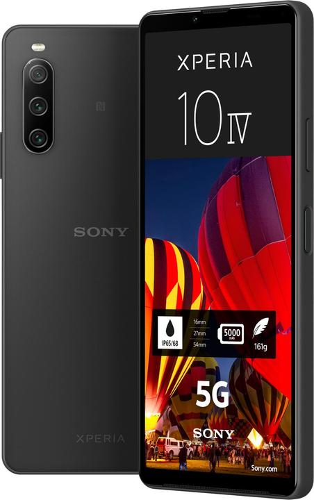 Actual product image Sony Xperia 10 IV (128 GB, Black, 6", SIM + eSIM, 12 Mpx, 5G)