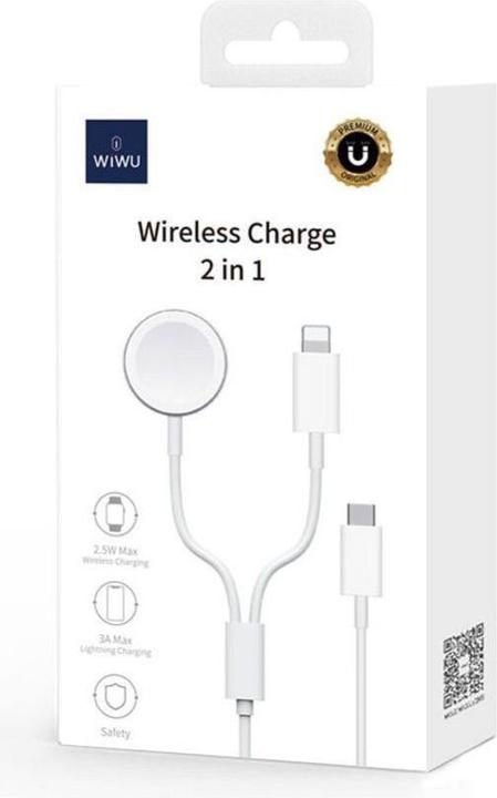 Immagine prodotto Wiwu Cavo di ricarica 2 in 1 per Apple Watch e Lightning