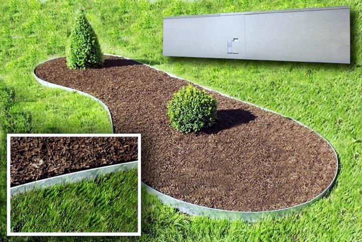 Actual product image Green Split Lawn Edging Metal Height 13.5-18.5 | Bed Edging | Bed Surrounding | Bed Edging (18.50 cm)
