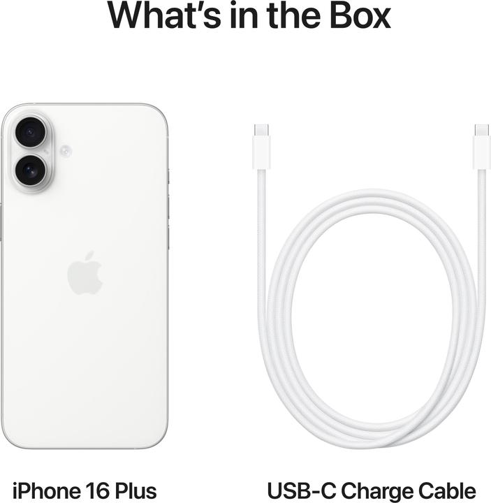 Produktbild Apple iPhone 16 Plus (256 GB, White, 6.70", SIM + eSIM, 48 Mpx, 5G)