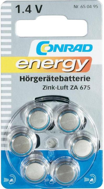 Immagine prodotto Conrad energy Batterie per apparecchi acustici ZA675 (6 pz., 675, 630 mAh)
