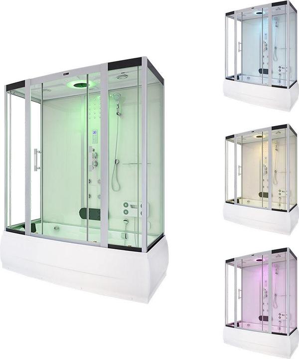 Immagine prodotto Home Deluxe Doccia a vapore con funzione idromassaggio e illuminazione LED YARU WHITE - 170x90x220 cm