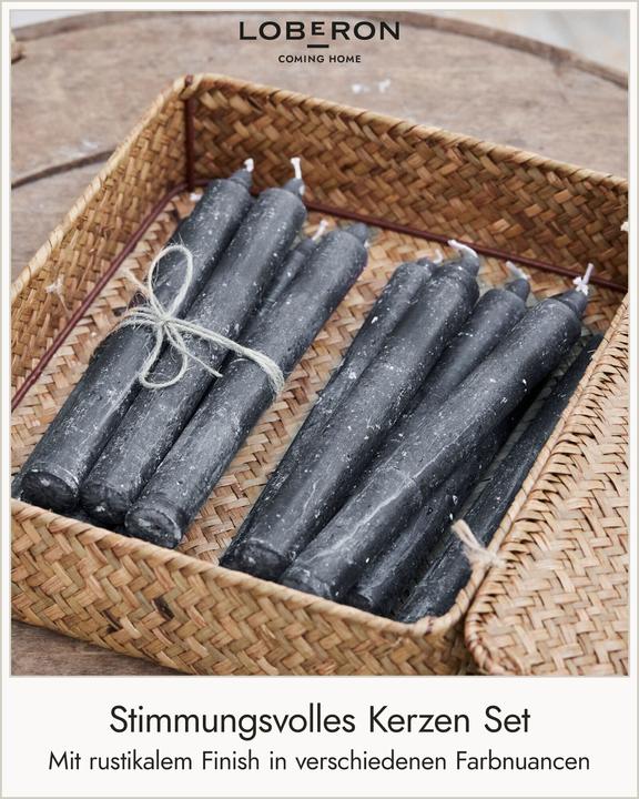 Immagine prodotto Loberon Set di 12 candele Bauceau grigio scuro (12 pz.)