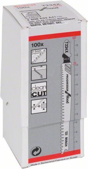 Actual product image Bosch Professional Zubehör Jigsaw blade T 234 X Progressor for Wood, 100-pack