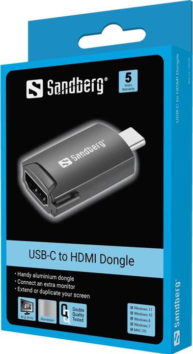 Actual product image Sandberg USB-C to HDMI Dongle (USB-C)