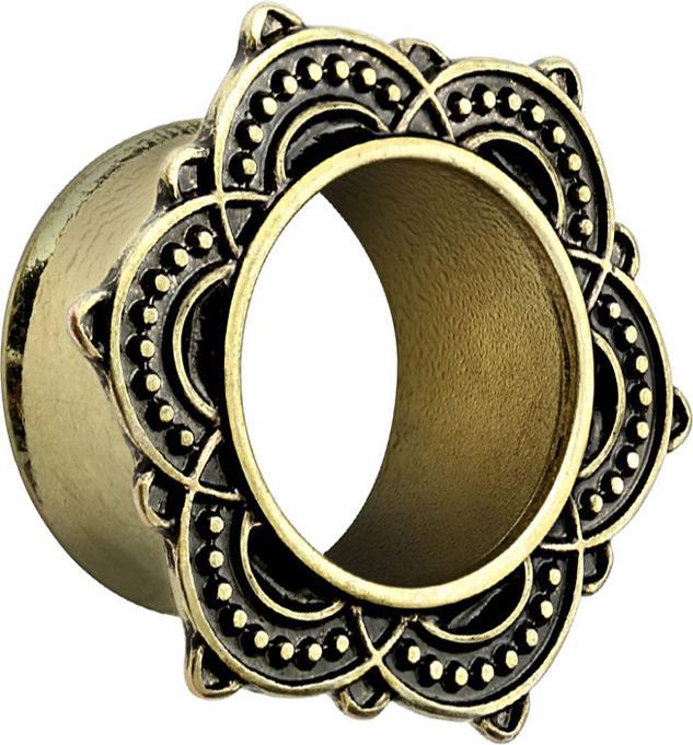 Actual product image Star Piercing Flared Tunnel Rose by Sharon old gold (Brass, Surgical steel 316L)