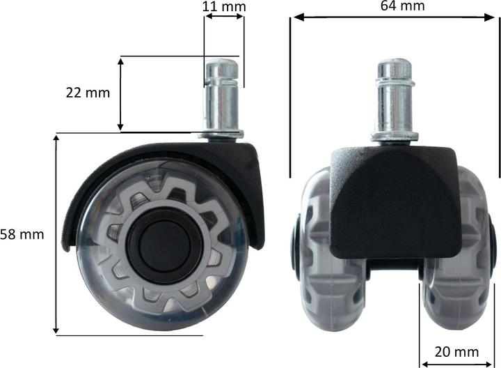 Actual product image FineBuy 5er Set Rollen Bürostuhl leise Schwerlastrollen leichtgängig Universalrollen