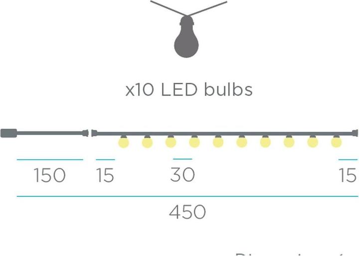 Produktbild Newgarden STELLA LED Lichterkette 10x für Steckdose Innen & Aussen IP44 (4.50 m)