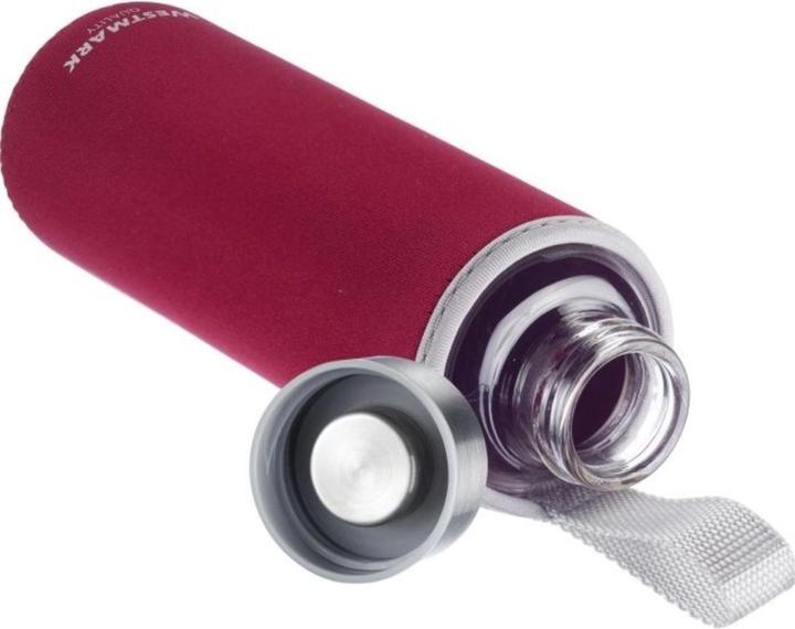 Produktbild Westmark Trinkflasche »Viva« aus Glas 0,55 l, mit Cover, rot, sb (0.55 l)