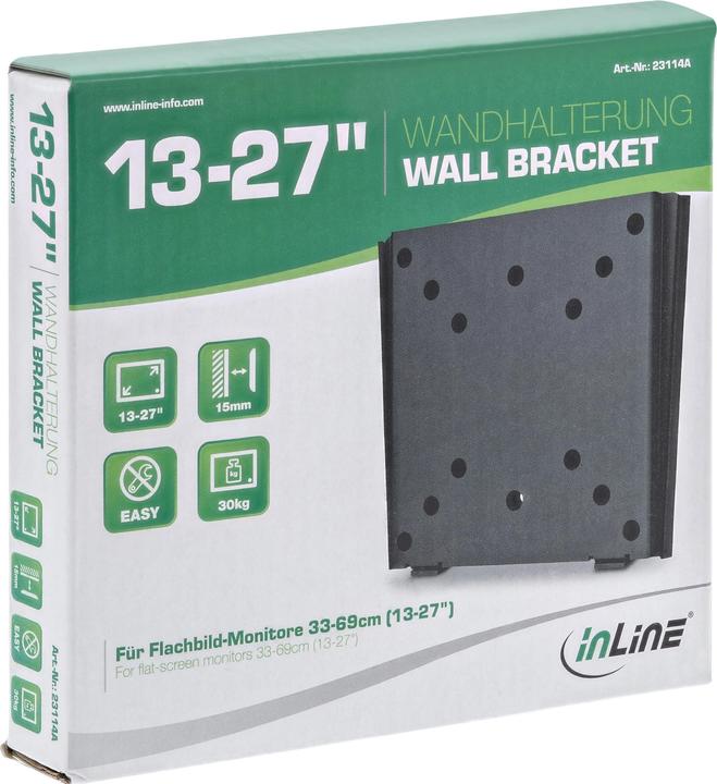 Actual product image InLine Wall mount for flat screen (Wall, 24.02", 30 kg)