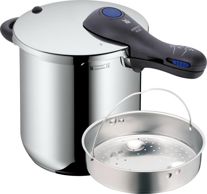 Produktbild WMF Schnellkochtopf 8,5l inkl. Einsatz Dampfkochtopf Perfect Plus Induktion (22 cm, Dampfkochtopf)