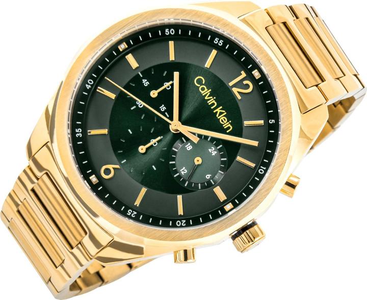 Actual product image Calvin Klein CK25200266 Force Heren Horloge - Mineraalglas - Staal - Goudkleurig - 45 mm breed - Quartz - V