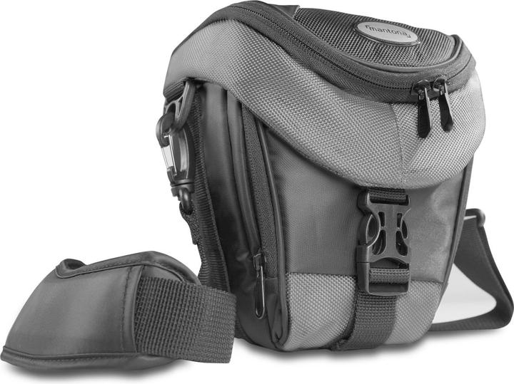 Immagine prodotto mantona Borsa Premium colt nero / grigio (Borsa a tracolla per fotocamera, Kamera Bereitschaftstasche, 5.84 l)