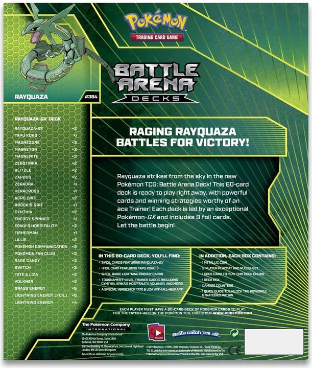 Produktbild Nintendo PKM: Battle Arena Deck Rayquaza GX vs. Ultra Necrozma GX -E- (Englisch)