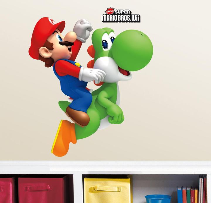Actual product image Roommates Nintendo Super Mario Bros. with Yoshi and Mario Wall Stickers (48 x 13 cm)
