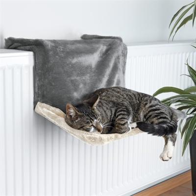Actual product image Trixie Radiator bed, plush, 45 × 24 × 31 cm, grey/light grey (Cat)