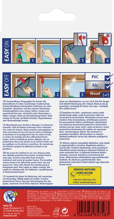 Actual product image tesa Insect screen COMFORT for windows, with Velcro tape, self-adhesive, without drilling (100 x 100 cm)