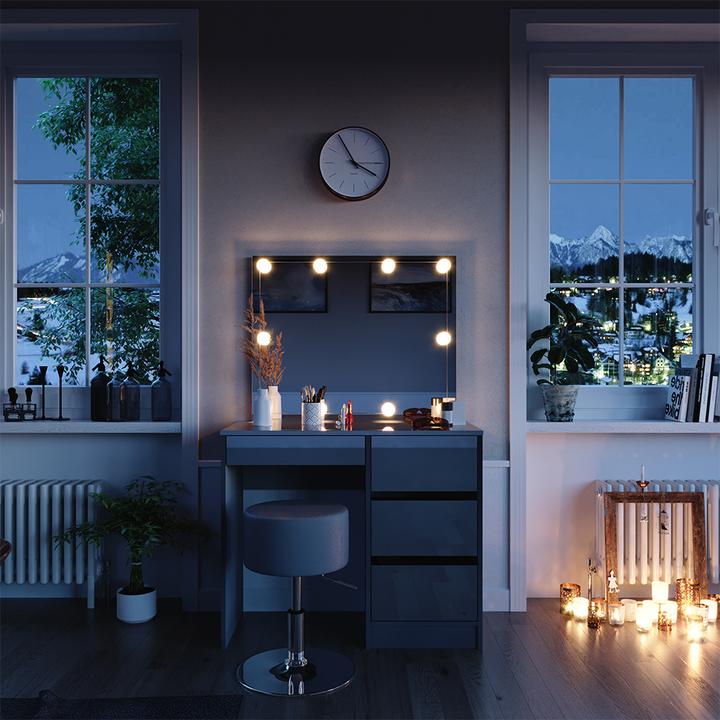 Actual product image Vicco Sherry with stool and lighting (90 x 75 x 40 cm)