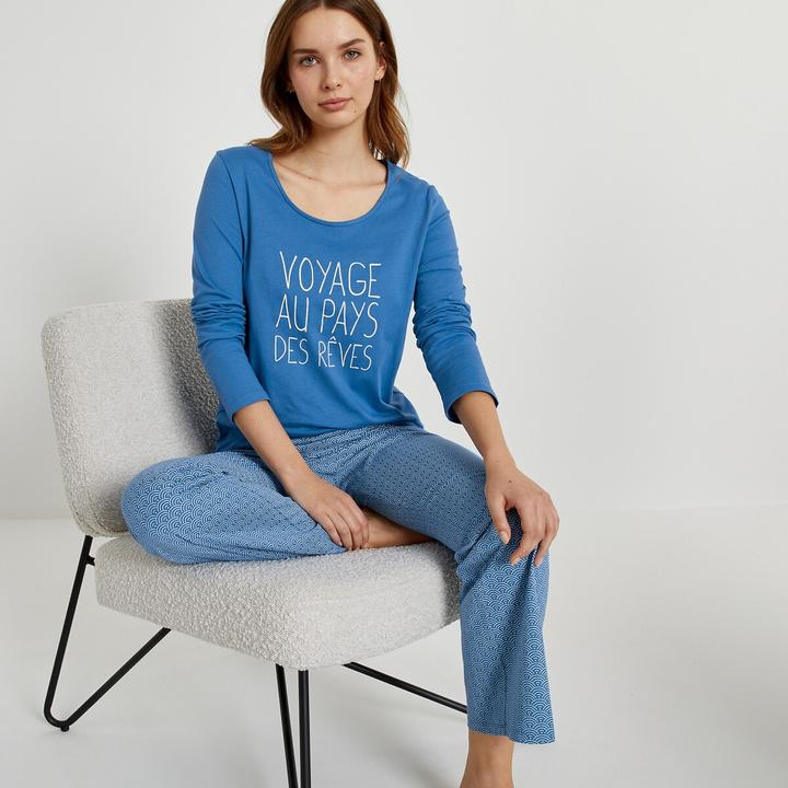Produktbild La Redoute Collections Pyjama mit langen Ärmeln aus Baumwoll-Jersey (42)